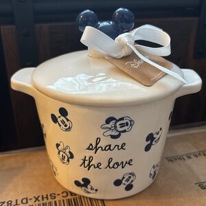 Rae Dunn x Disney White and Navy 'Share the Love' Ceramic Baker
